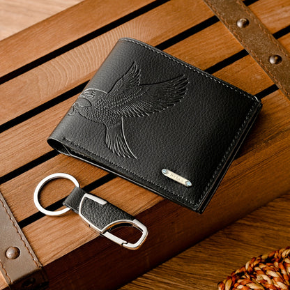 Men's Belt 3pcs Set, Stylish Business Wallet + Belt + Keychain Gift Box Combo, Perfect for Holidays and Office Wear, Ideal Present for Family, Loved Ones, Friends