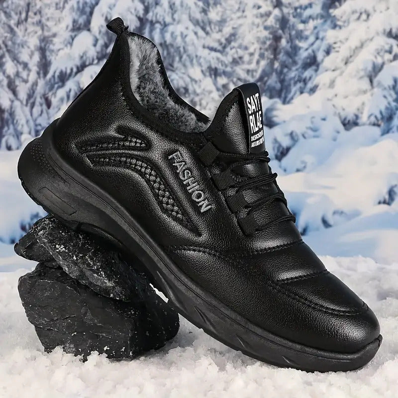 Men's Autumn and Winter Snow Boots with Plush Lining, Comfortable and Soft Soles, Outdoor Hiking Shoes, Comfortable and Durable Sports and Leisure Shoes, Suitable for Ice Walking and Daily Wear, Warm Winter Shoes, Snow Sports