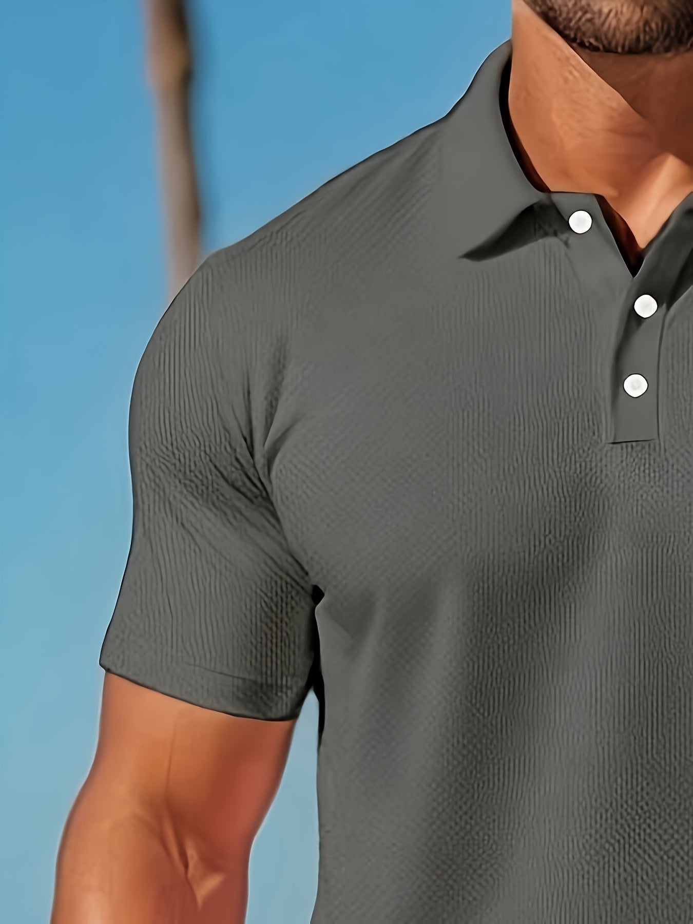 Men’s Summer Casual Golf Shirt and Solid Waist Shorts Set
