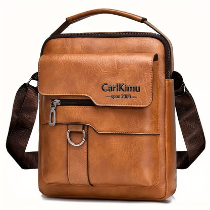 New Men's shoulder bag fashion leisure bag small satchel vertical handbag business Men's diagonal bag [zipper direction random]