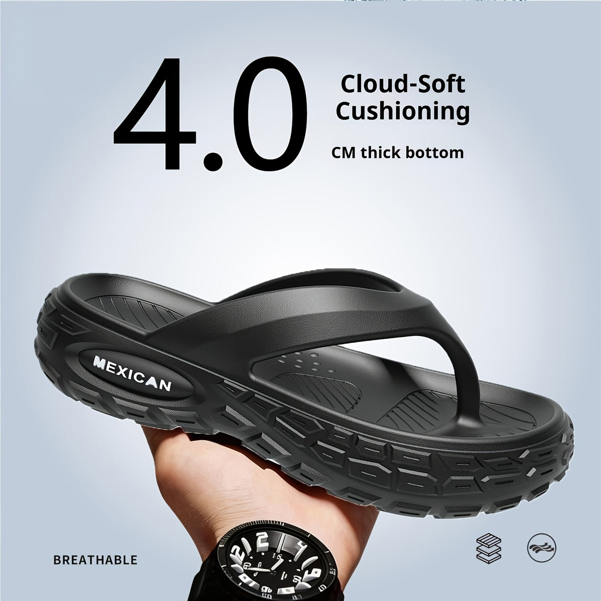 Men's Lightweight Casual EVA Slippers - Non-Slip, All-Season