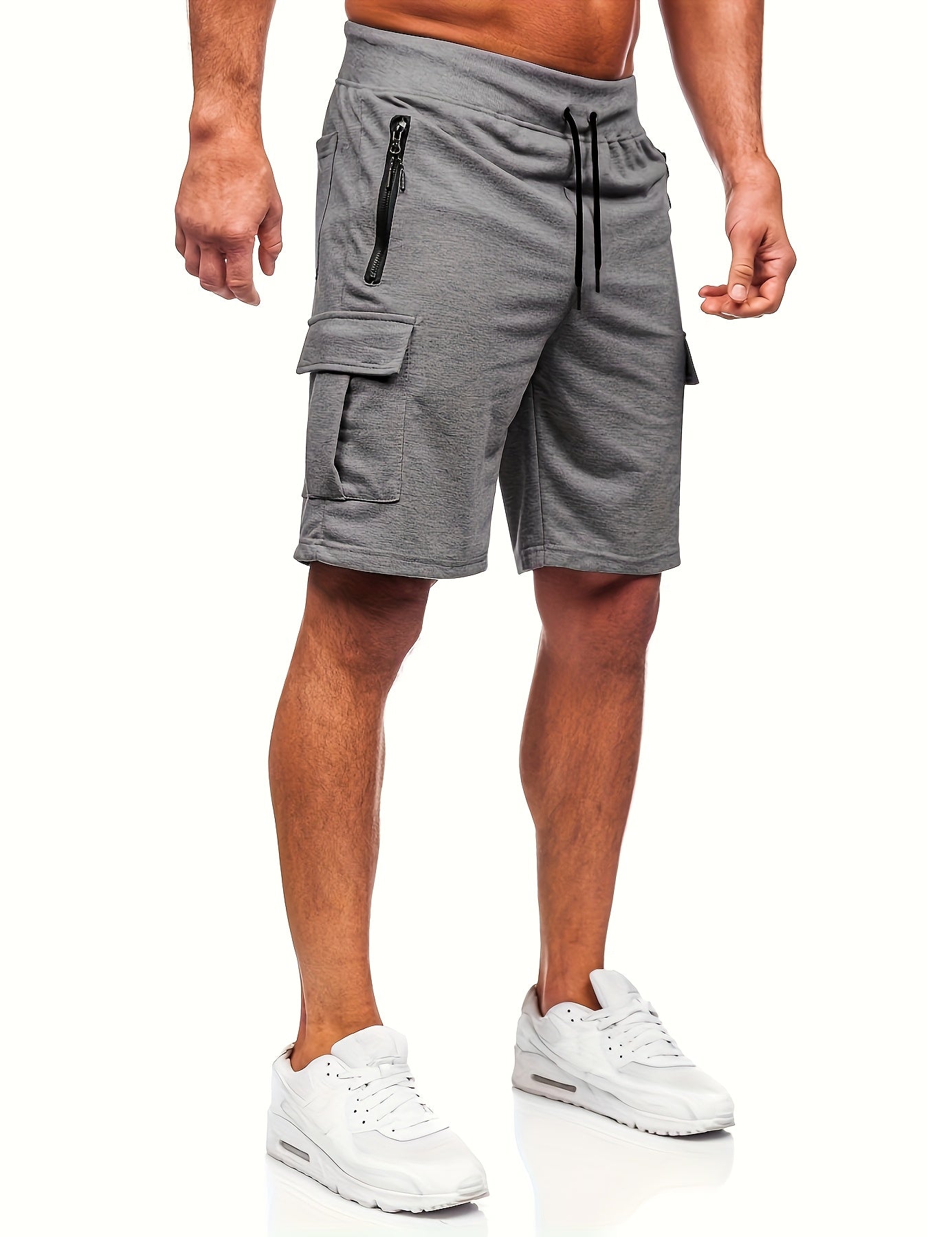 Men's Polyester Cargo Shorts with Multi-Pockets for Outdoor Sports