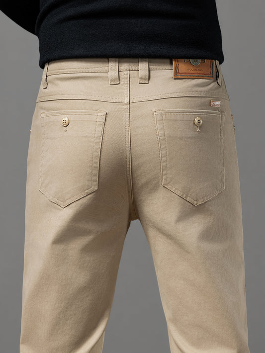Men's Cotton Blend Casual Business Pants - Spring/Fall Style