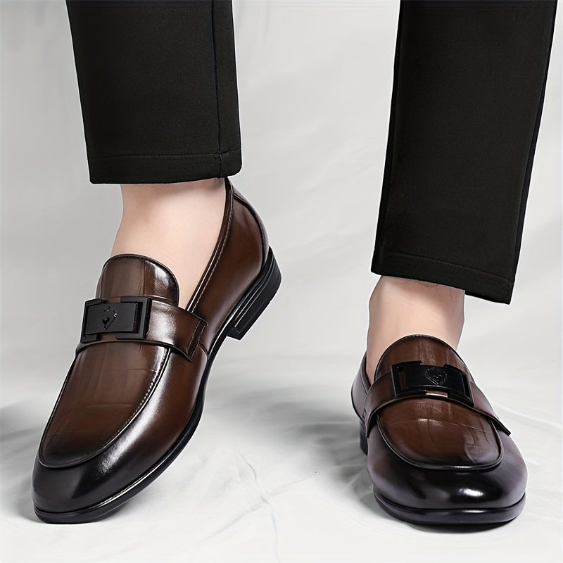 Men's Business Casual Slip-On Loafers with Breathable Microfiber