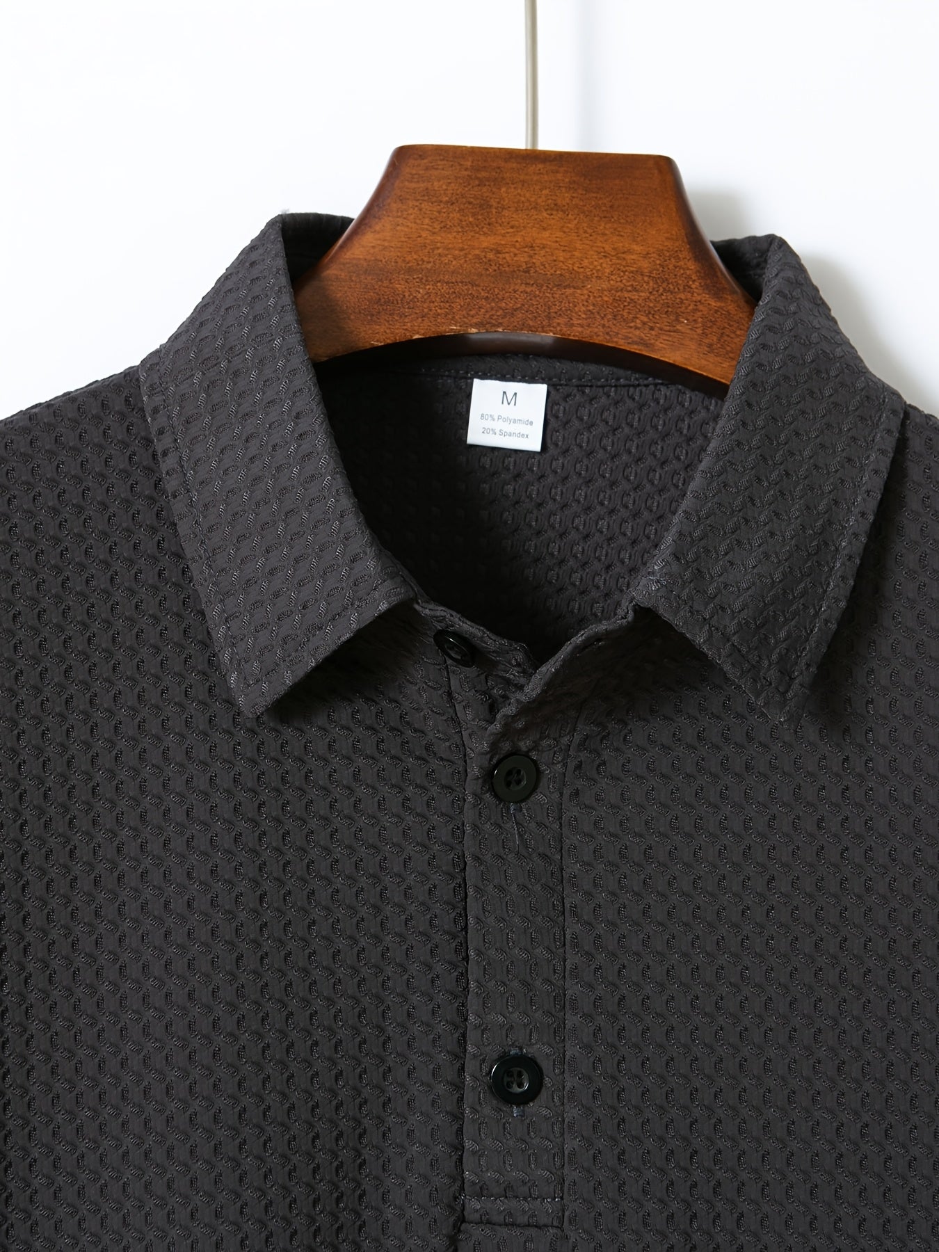 Men's Breathable Waffle Knit Polo Shirt, Summer Casual Work Tee