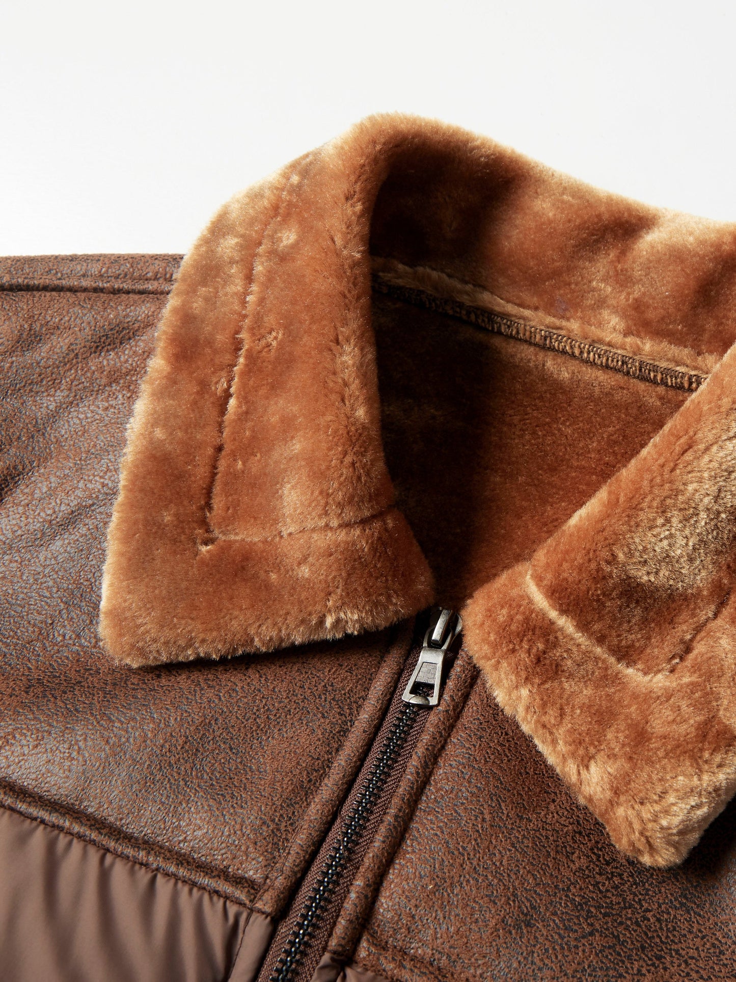 Men'S Casual Jacket with Faux Fur Collar, Polyester 100% Solid Color, Long Sleeve, Zipper Closure, Regular Fit, Woven Fabric, Outdoor Hiking Jacket with 60g/m² Lining Weight