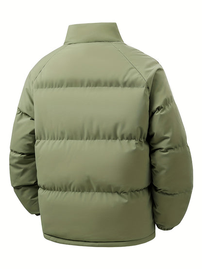 Men'S Heavy-Duty Thermal Jacket - Double-Sided Winter Coat with Full-Zip Closure, Soft Non-Stretch Fabric, Stand Collar - Cold Weather Outerwear for Office, Commuting, Thick, Outdoor - Easy-care Polyester Jacket, Winter Jacke