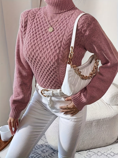 Women's High Neck Twisted Sweater