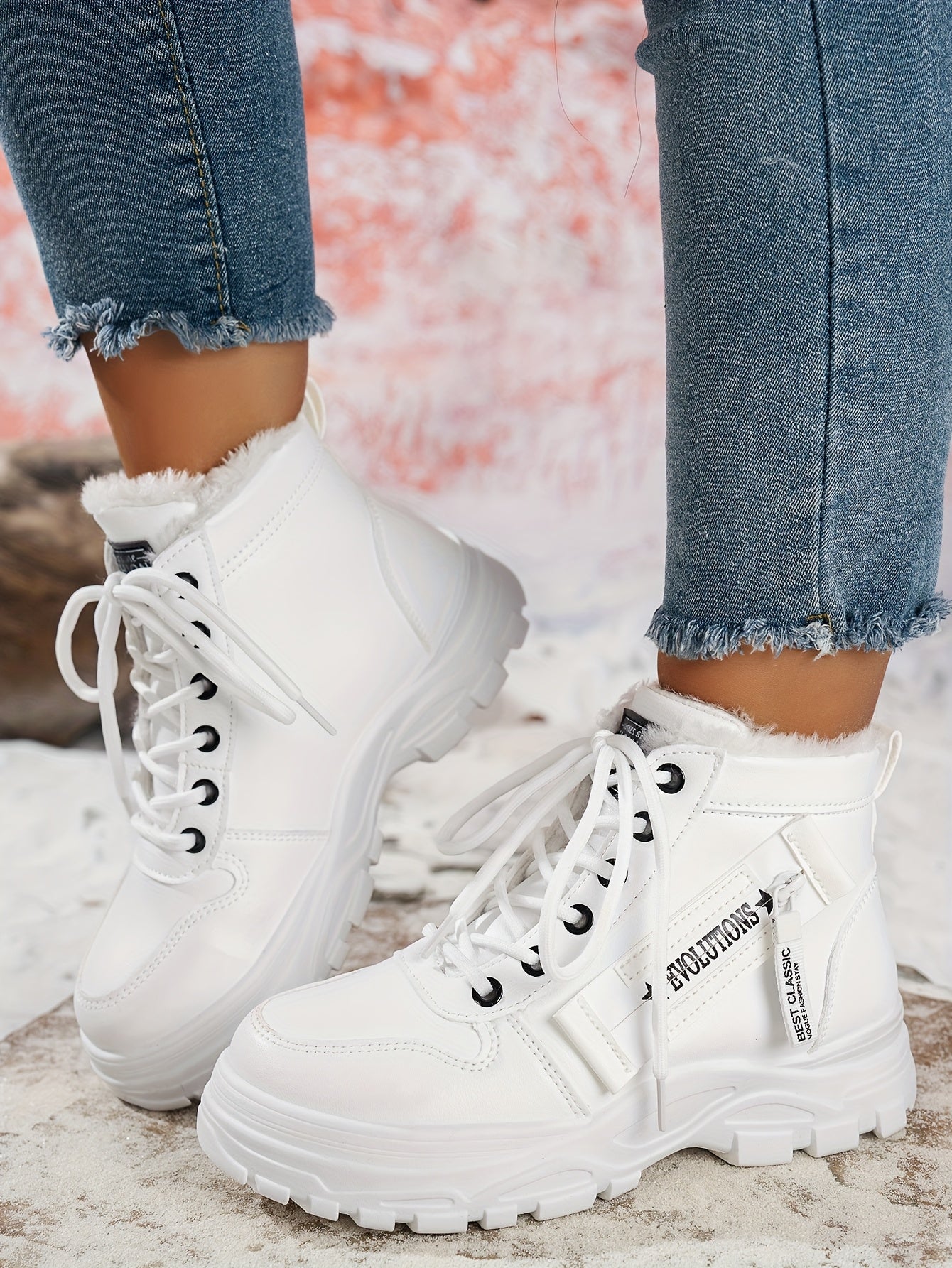 Women'S Winter Snow Boots - Warm Lined, Non-Slip, High-Top Outdoor Casual Shoes with Ribbed Cushioning, Black, Perfect for Cold Weather Activities, Winter Footwear | Stylish Winter Boots | Durable Footwear