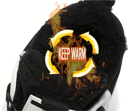 Men'S Winter High-Top Boots - Thick Warm Lace-Up Ankle Boots with Rubber Sole, Non-Slip Traction, Brown/ Color Options - Cold Weather Shoes for Everyday & Formal, Winter Boots, Formal Footwear, Retro Style, Durable Constructi