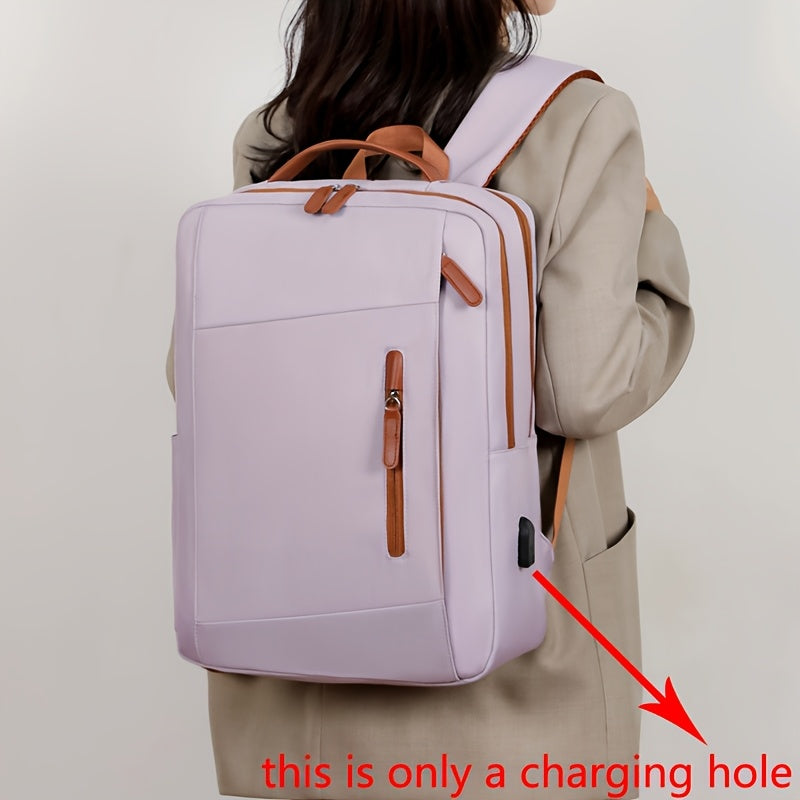 Stylish Lightweight Laptop Backpack - Adjustable Shoulder Straps, Multiple Compartments, USB Charging Port, Perfect for Commuting, School, Travel  Business, Casual Style, Polyester Lining, Secure Zipper Closure, Laptop Carry