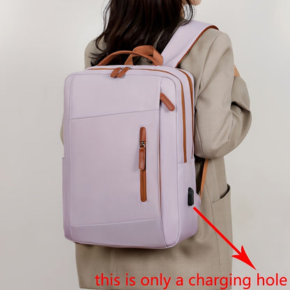 Stylish Lightweight Laptop Backpack - Adjustable Shoulder Straps, Multiple Compartments, USB Charging Port, Perfect for Commuting, School, Travel  Business, Casual Style, Polyester Lining, Secure Zipper Closure, Laptop Carry