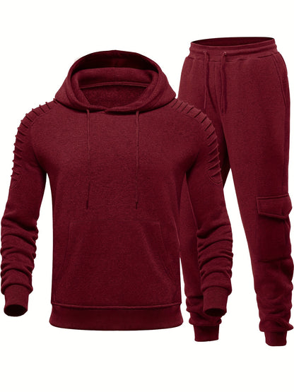 Men's Tracksuit 2 Piece Pullover Hoodie Sweatsuit Sets Casual Jogging Athletic Suits With Drawstring