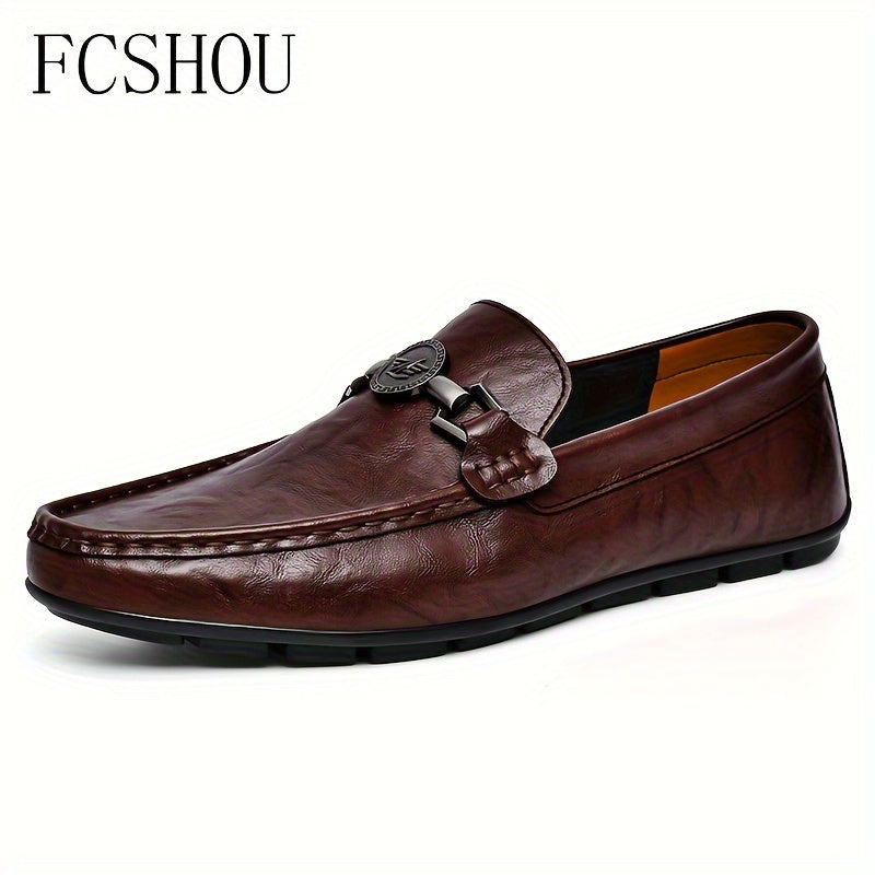 Men's Slip-On Leather Loafers - Stylish Casual & Business Shoes