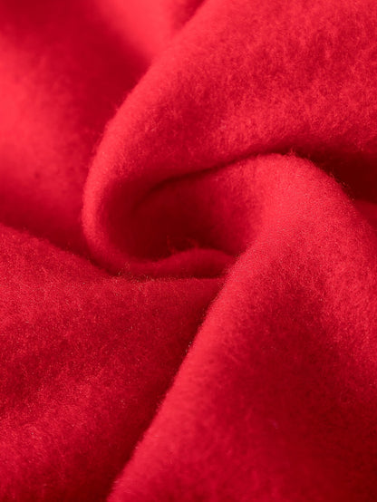 ' Fashionable Comfort Red Solid Long Sleeve Hooded Flannel Sweatshirt + Casual Sport Pants for Autumn/Winter, Valentine's Day and New Year Scenes, Hoodie, Winter Wear, Holiday Outfit, Stylish Wear, Warm Hoodie, Soft Flannel F