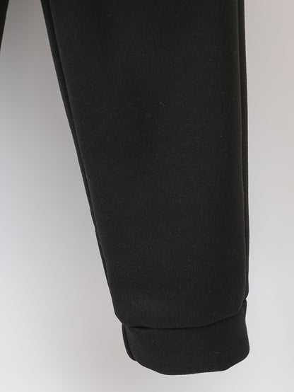 Autumn/Winter Smile Face Kitten Graphic Print Warm Fleece Hooded Sweatshirt And Sports Trousers for Girls, for Outdoor