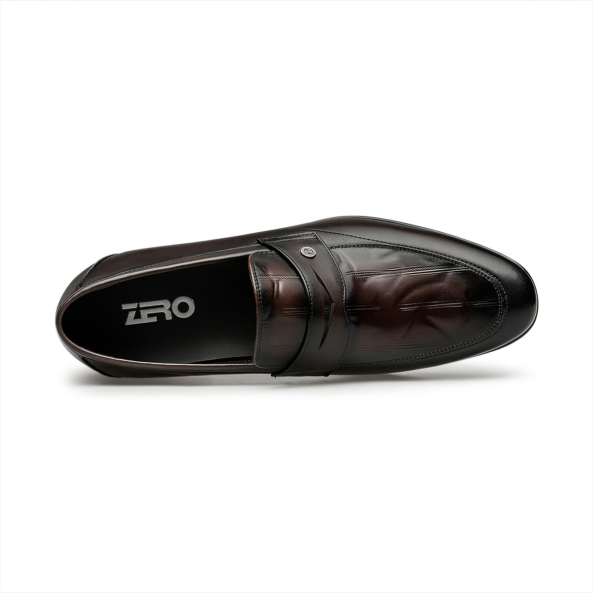 Men's Leather Embossed Loafers Casual Business Slip-On Shoes