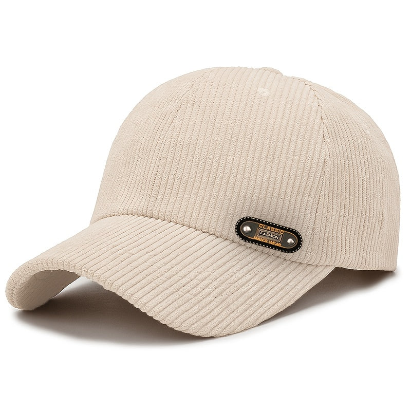 Unisex Corduroy Baseball Cap for Autumn and Winter Casual Wear