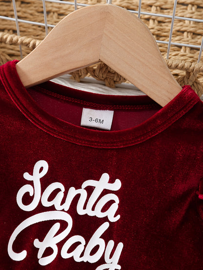 2pcs 's Winter Dress & Hat - Cozy Furry Letter "" Outfit (for /), Warm Long Sleeve Dress suitable for Christmas, Photoshoots - Machine Washable Clothing