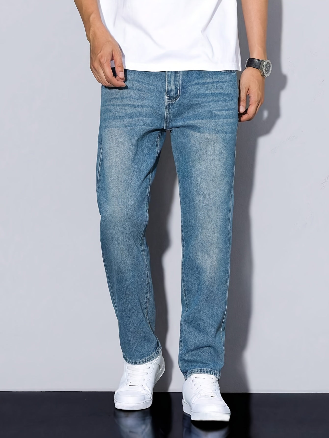 Casual Boyfriend Fit Blue Denim Jeans for Teen Boys
