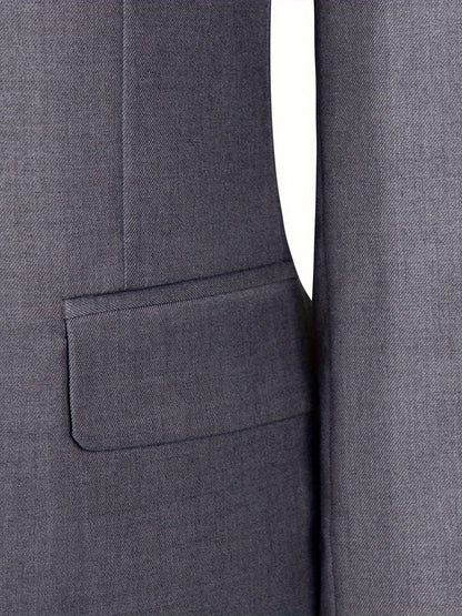 Men's Solid Color Work Suit Set with Vest and Pants