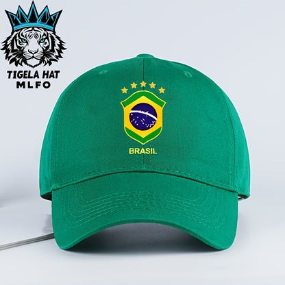 Lightweight BRASIL Printed Baseball Cap for Men, Adjustable Sports Hat