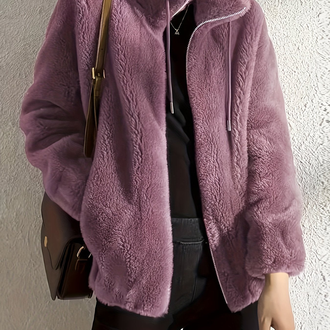 Plus Size - New Women'S Fleece Jacket, Winter Cardigan Sweatshirt, Thick And Warm Double-Sided Coral Fleece, Loose And Stylish Outerwear.