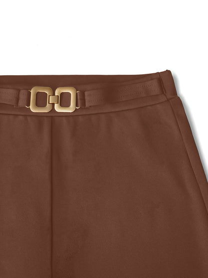 Women's Wide-Leg Belted Trousers - Casual Comfortable Pants