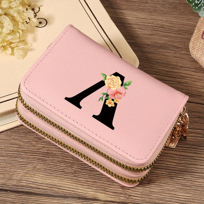 Women's Lightweight Wallet - Compact Zipper Purse with Multiple Card Slots & Coin Pocket, Elegant Monogram Initials, Secure Closure for Everyday, Travel, Gift - Women's Credit Card Organizer, Everyday Carry Purse, Stylish Ini