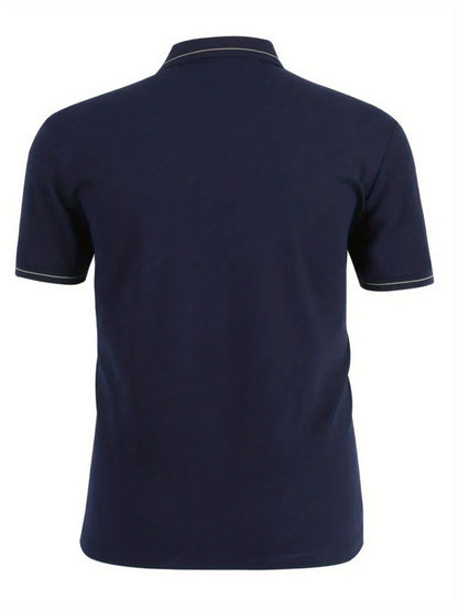 BOOS letter print, 1 premium Men's shirt, polyester fabric, regular fit, turn- collar top, summer short sleeve T-shirt, birthday gift, inner or outer wear, outdoor casual, sportswear, business casual, stylish and breathable, - ayq