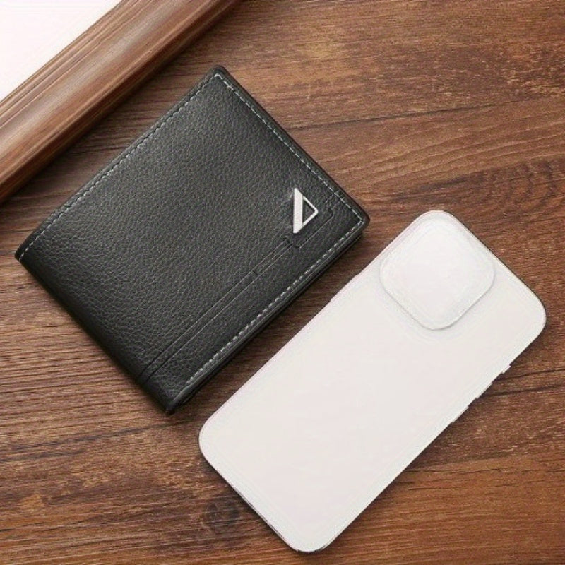 Men's PU Leather Wallet - Large Capacity, Multiple Card Slots | Fits ID Cards, Credit Cards & Cash – Perfect Gift for Christmas, Anniversary, Birthday Valentine’s, Men’s Bifold Billfold with Coins Purse Mini Every Day C