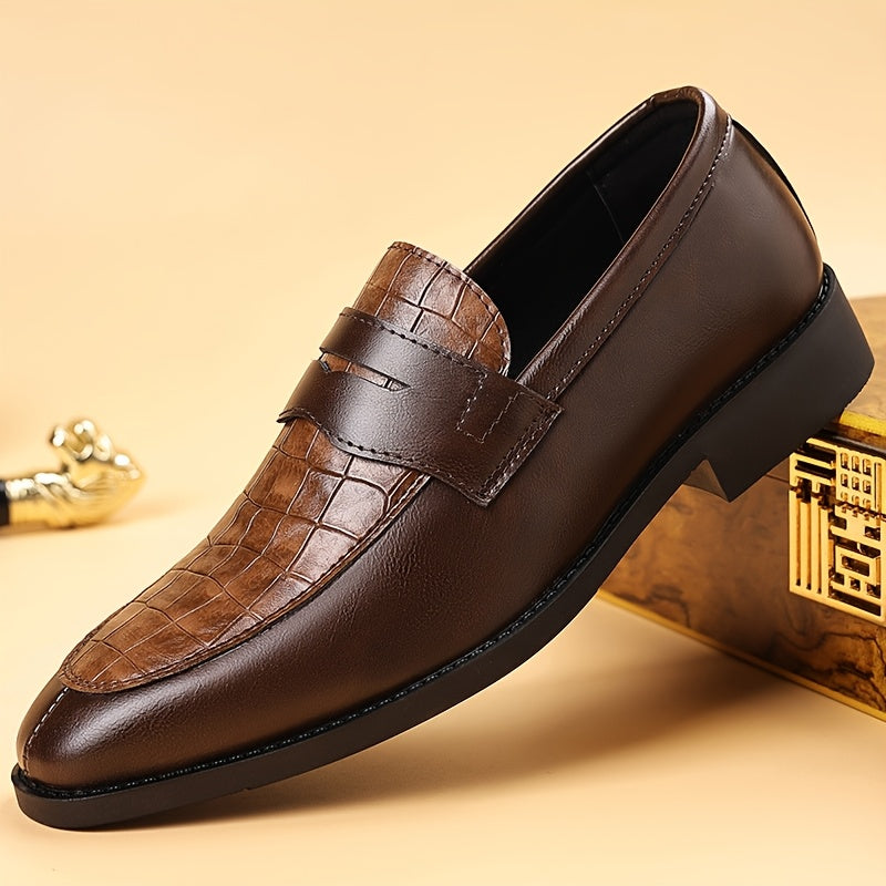Men's Business & Casual Oxford & Derby Shoes, Slip-On PU, All-Season
