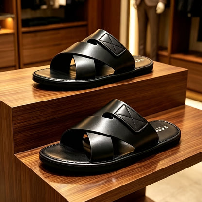 Men's Summer Soft-Soled Casual PU Slippers