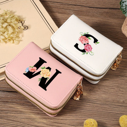 Women's Lightweight Wallet - Compact Zipper Purse with Multiple Card Slots & Coin Pocket, Elegant Monogram Initials, Secure Closure for Everyday, Travel, Gift - Women's Credit Card Organizer, Everyday Carry Purse, Stylish Ini