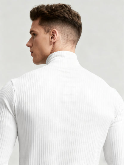 Men'S Long-Sleeve Sweatshirt for Autumn And, Featuring a High Collar, Knitted Design, Casual And Stylish for Outerwear