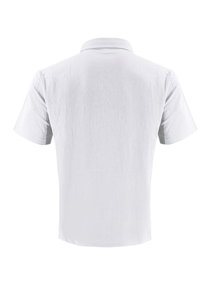 Men's Summer Linen Shirt and Long Pants Set Casual Loose Fit