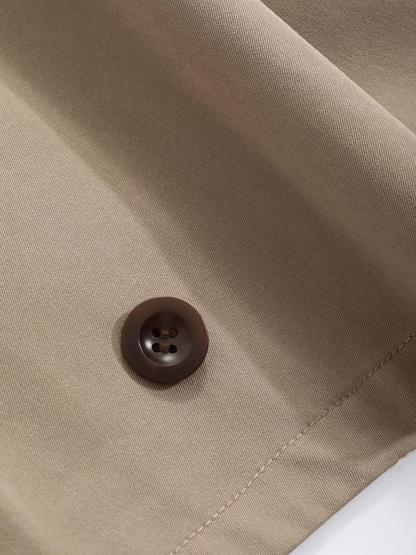 Women's Spring/Autumn Solid Color Simple Loose Casual Short Long Sleeve Trench Coat