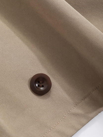 Women's Spring/Autumn Solid Color Simple Loose Casual Short Long Sleeve Trench Coat