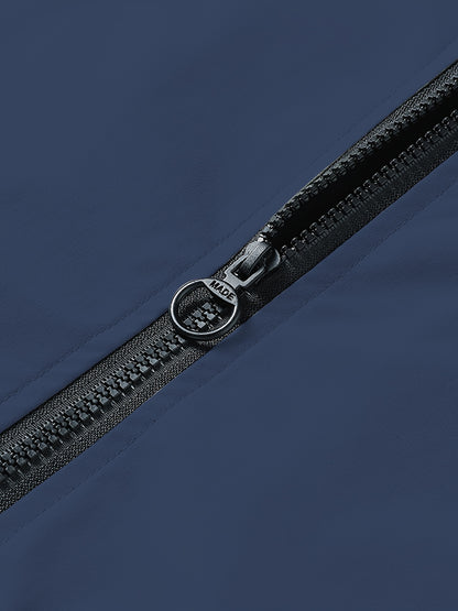 Men's Stand Collar Long Sleeve Zip Up Sports Jacket With Contrast Trim Design, Men's Spring Fall Outwear, As Gifts