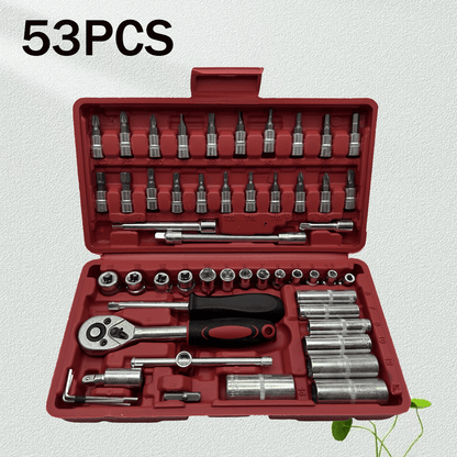 53 High-Cost-Performance Automotive Repair Tools! A Professional Toolbox That Provides a One-Stop Solution for Essential Components, Suitable for Basic Repairs And Routine Maintenance Across Various Vehicle Models. The Comple