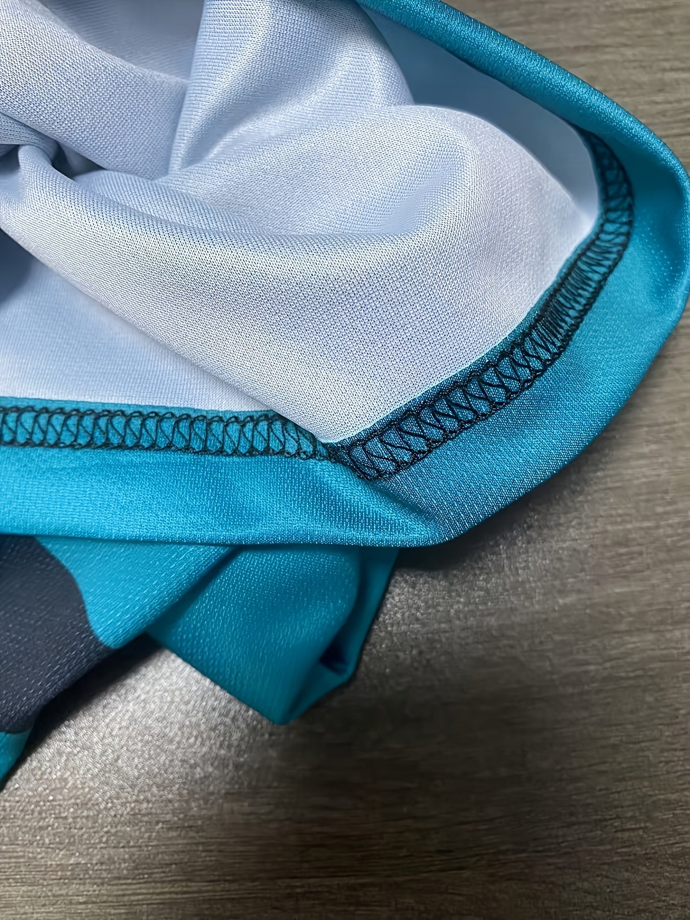 [Casual Chic] Men'S Casual Color Block T-Shirt - Short Sleeve, Round Neck, 3D Print, Lightweight 150g/㎡ Polyester, Stylish Teal  Black Stripe Design for Casual Attire, Versatile Tshirt   Modern Casualwear   3D Print Shirt,