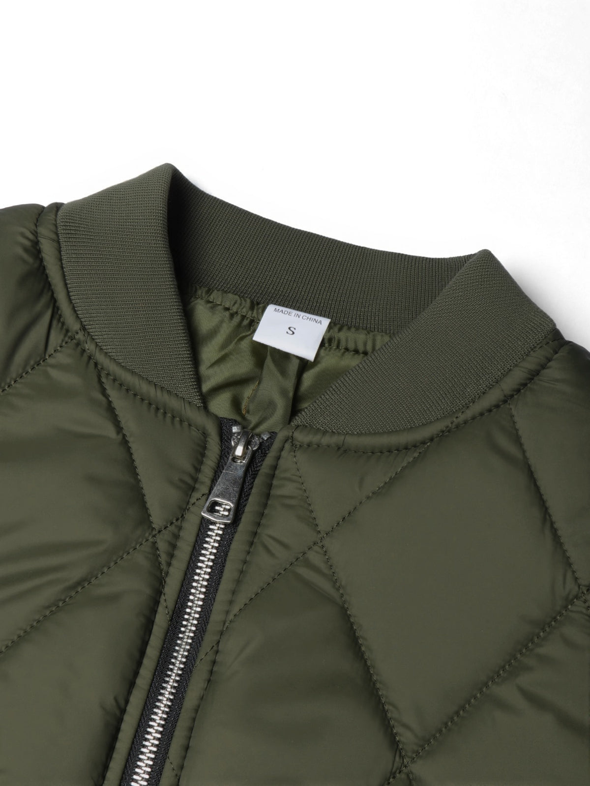 Men's Black Quilted Casual Jacket with Stylish Letter Print