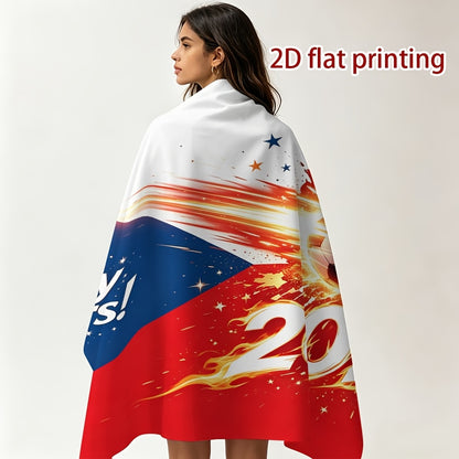 Czech 2026 Football Themed Polyester Fan Flag - Single-Sided Print