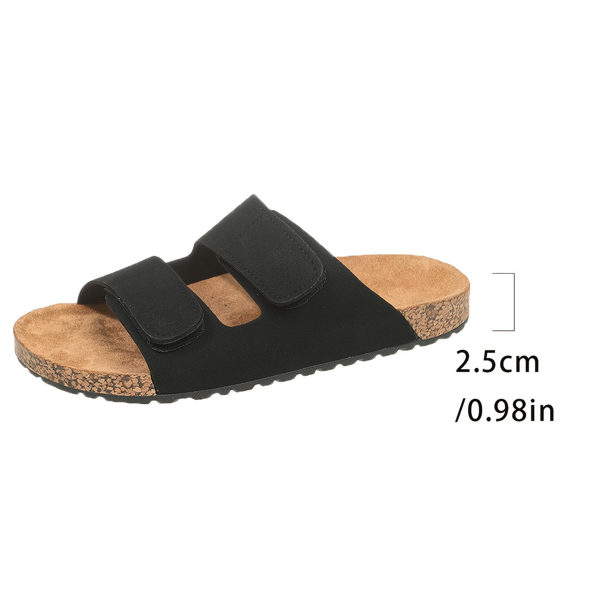 Vintage Round Toe Slippers with Thick Sole & Adjustable Fit