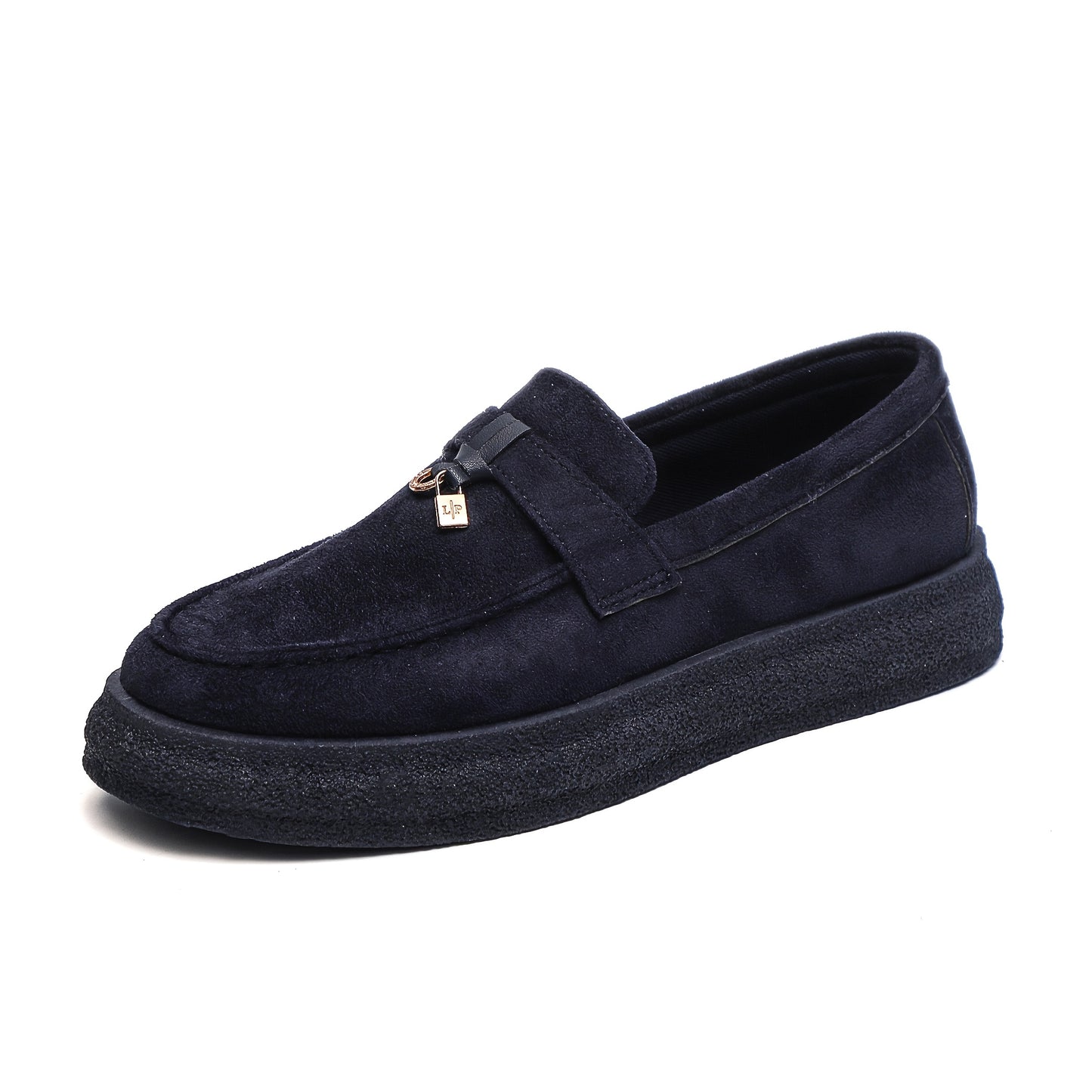 Men's Platform Casual Loafers with Metal Pendant Slip-On Shoes