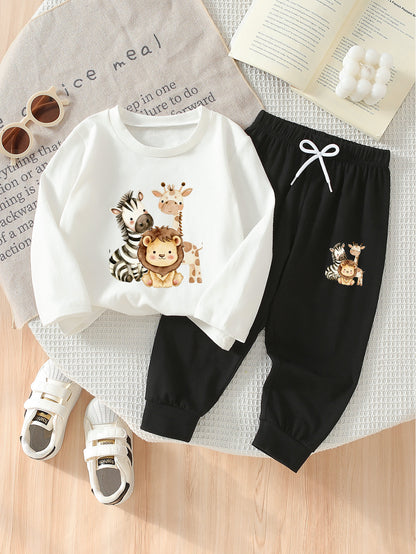 Boys' Casual Cotton Long Sleeve Top & Pants Set Spring/Fall