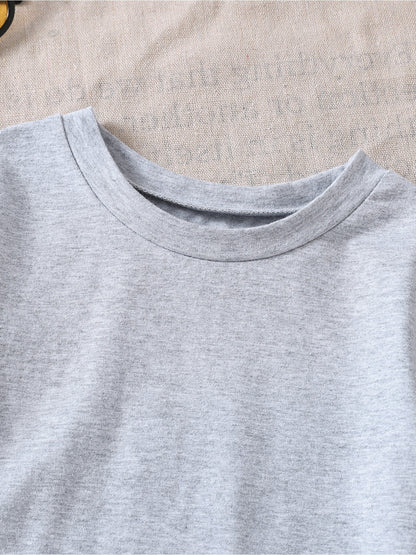 Boys' Casual Cotton Tee & Pants Set - Soft, Breathable, All-Season