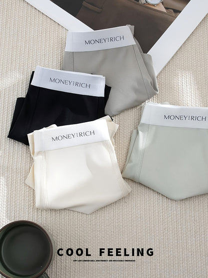 Men's Stretchy Solid Color Breathable Seamless Boxer Briefs, 4-Pack