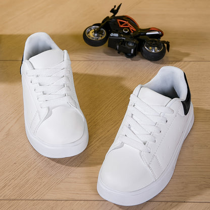 Casual Comfortable Lace Up Sneakers For Boys, Breathable Non-slip Skateboard Shoes For All Seasons