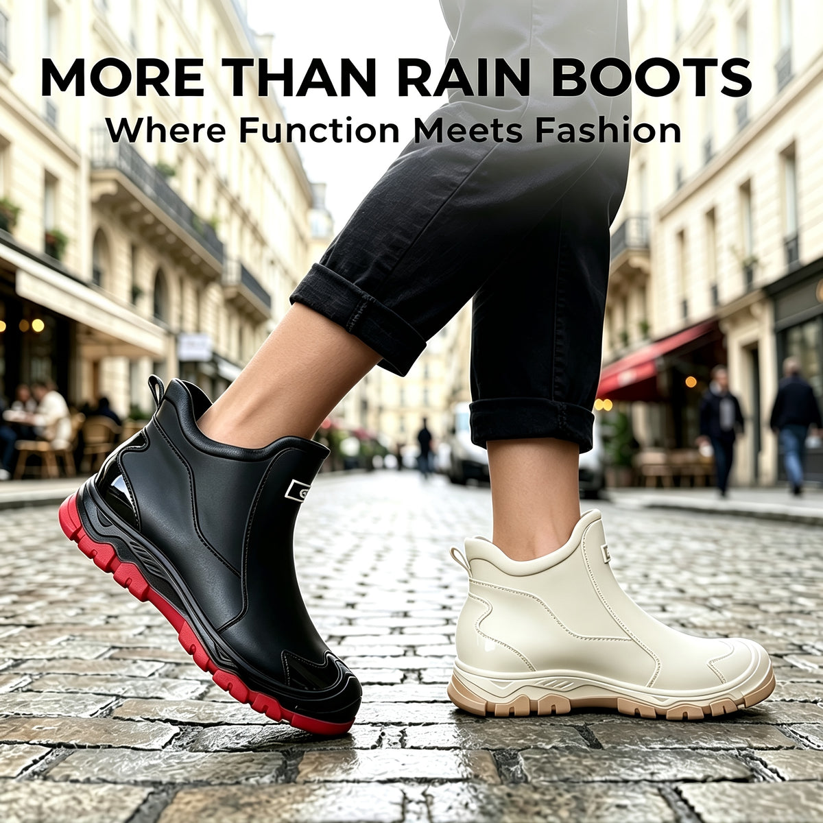 Unisex Short Rubber Rain Boots – Lightweight, All-Season Casual Wear